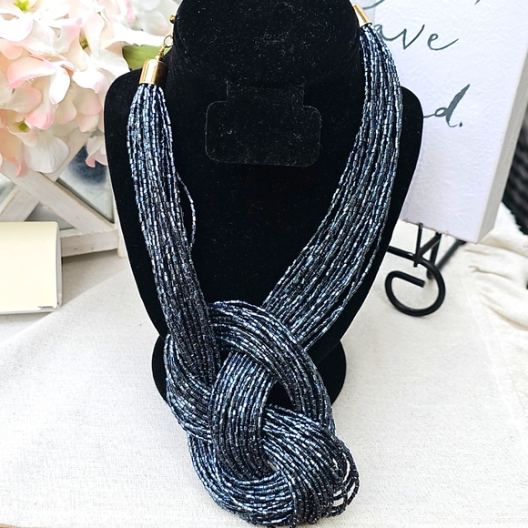 Necklace Bohemian Blue Beaded Necklace Elegant Wear Resortwear Business Casual - Picture 7 of 11